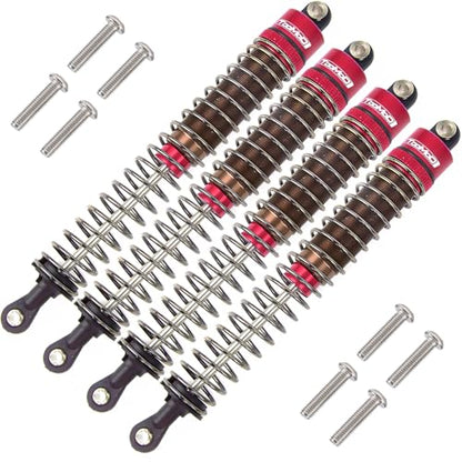 120MM Oil Shock Absorbers Upgrade Compatible with 1/10 RC Crawlers | Fits TRX4 / Axial SCX10 / D90 - Oil Damper Upgrade - Red - color: Red