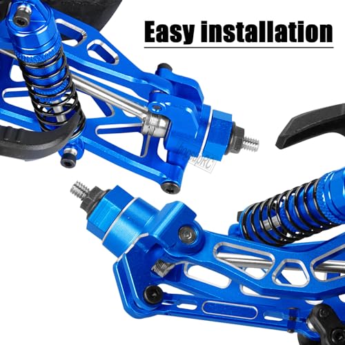 Upgrades Parts for 1/18 Granite Grom Mega 380 Brushed 4x4 Monster Truck RTR,Aluminum Front Steering Block Knuckles & C-Hubs Caster Blocks & Rear Hubs Hops Up,4PCS Navy Blue - color: Blue(4pcs)