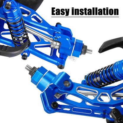 RC Aluminum Front Steering Block Knuckles & C-Hubs Caster Blocks & Rear Hubs Upgrades Parts for 1/18 Granite Grom Mega 380 Brushed 4x4 Monster Truck RTR.Navy Blue(4PCS) - color: Navy Blue(for 1/18)