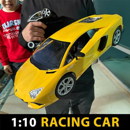 Lamborghini Aventador 1:10 Remote Control Sports Car, 2.4GHz, Full-Function | Officially Licensed Model Measures 16 x 7.5 x 4 in, Includes Rechargeable Car Battery; Remote Needs 3 AA, Ages 6+