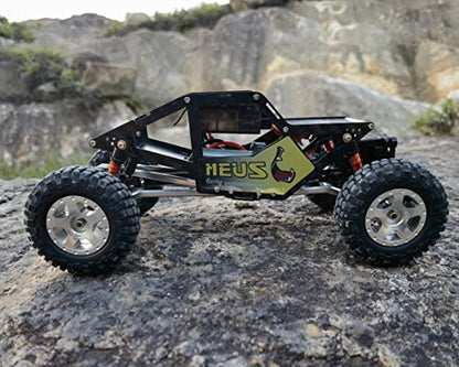 MEUS Racing SCX24 LCG Chassis Carbon Fiber Frame for Axial SCX24 C10 JLU Bronco 1/24 RC Crawler Upgrades Parts, Black