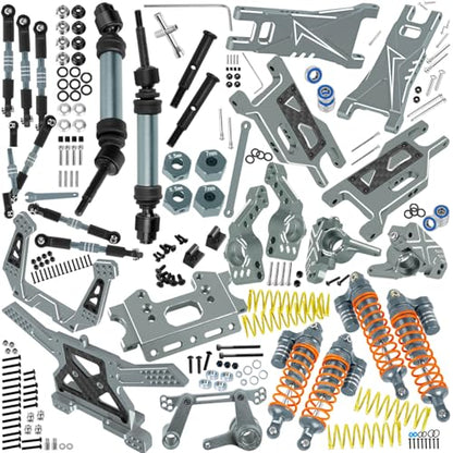 RC Upgrades Part for 1/10 Rustler Stampede (VXL) 2WD,A-Arm,Shock,Drive Shaft,Caster Block,Steering Blocks,Stub Axle Carriers,Steering Bellcranks,Links,Shock Tower,Front Bulkhead,Titanium - color: Titanium - (Rc Upgrades)
