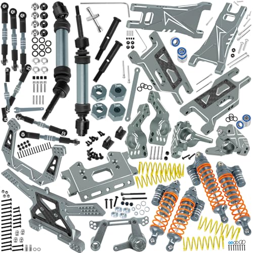 RC Upgrades Part for 1/10 Rustler Stampede (VXL) 2WD,A-Arm,Shock,Drive Shaft,Caster Block,Steering Blocks,Stub Axle Carriers,Steering Bellcranks,Links,Shock Tower,Front Bulkhead,Titanium - color: Titanium - (Rc Upgrades)