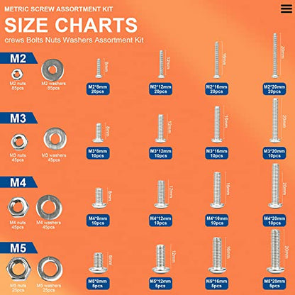 NINDEJIN Black & Silver Hex Socket Head Screws Bolts Nuts and Flat Washer Assortment Kit(Hex Socket Flat/Button/Cap Head) (580Pcs Hex Cap Head Socket Screws Nuts) | 304 Stainless Steel, Good Handling and High Toughness, Bolts, Nuts, for Home, Office Equip
