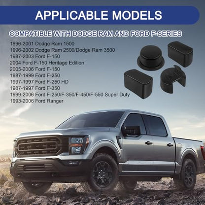 4 PCS Car Tailgate Hinge Kit Tailgate Bushing Insert Kit, Truck Bed Hinge, Plastic Left Right Bed Door Side Bushings Fit for Dodge Ford Lincoln, Replace# OEM E7TZ99430B22A, F6TZ99430B23AA