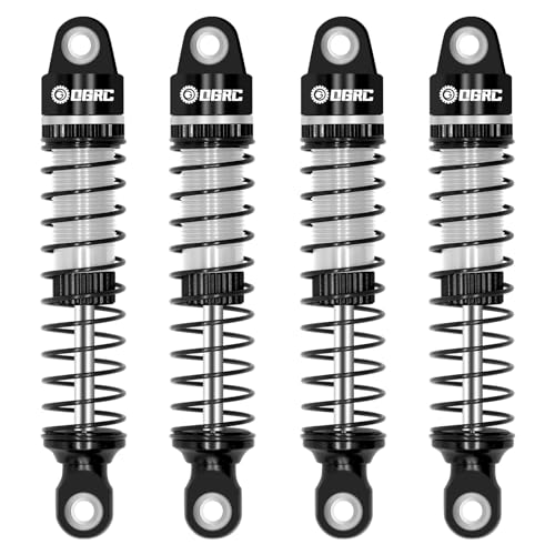 OGRC 60mm Long Travel RC Shock Absorber Oil Damper for TRX4M 1/18 RC Car | Oil-filled, Aluminum, for Traxxas TRX4M Upgrade Parts, Silver - color: Black Silver
