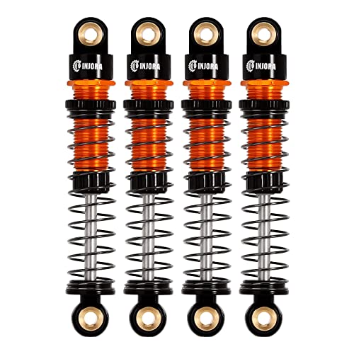 INJORA 45mm Aluminum Threaded Oil Shock Absorbers for 1/24 FMS FCX24 (Gold) - color: Gold