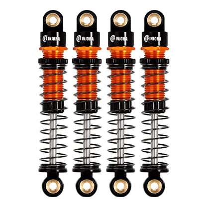 INJORA 45mm Aluminum Threaded Oil Shock Absorbers for 1/24 FMS FCX24 (Gold) - color: Gold
