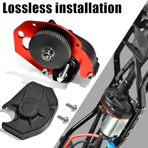 SCX24 Complete Transmission Gearbox with Steel 0.3 Mod Transmission Gear for Axial SCX24 Deadbolt C10 JLU Gladiator Bronco 1/24 RC Crawler Car Upgrade, Enhanced Durability Reliability