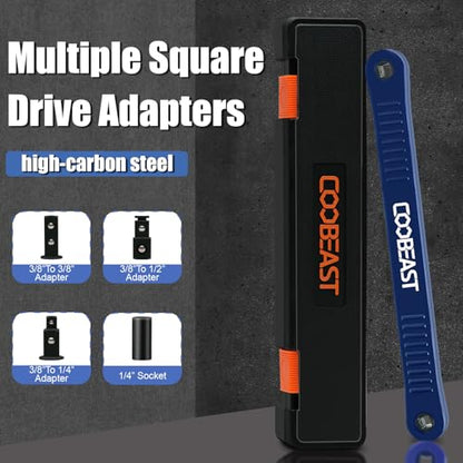 3/8" Offset Extension Wrench Impact Ready Socket Wrench Extender Tool（Blue） | Versatile 1/4",3/8", 1/2" Square Drive Adapters,Universal Extensions Wrench,0° Swing Extender,for Small Place - color: Blue