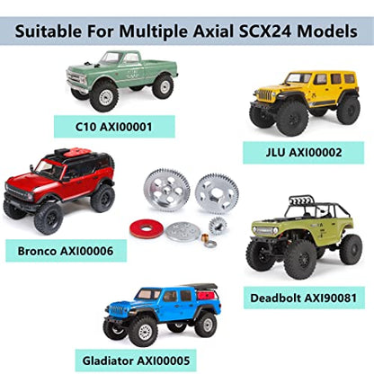 MORLORDY RC Metal Gearbox Gears Set Transmission Gears Kit for 1/24 RC Crawler Car Axial SCX24 Upgrades Parts