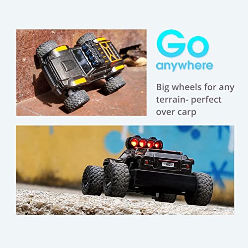1:76 Turbo Racing Scale RC Sport Car, Table Racing Remote Control Mini Model Car Full Proportional RTR Kit Toys (Monster Truck Yellow) - color: Monster Truck Yellow