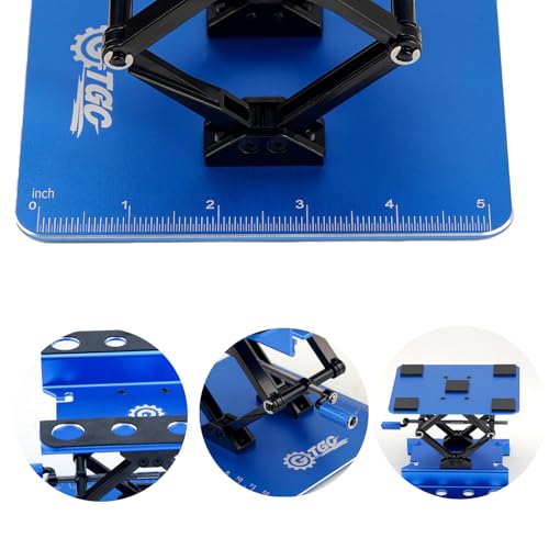 RC Car Adjustable Height Work Stand with Screwed Tray Made of Aluminum Alloy Suit for TRX4M Axial Arrma Redcat Losi Etc 1/8 1/10 1/12 1/14 1/16 1/18 RC Car Tool Set (Blue) - color: Blue