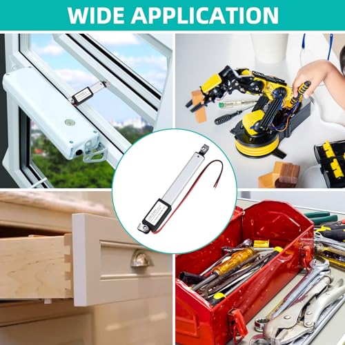 12V Mini Electric Linear Actuator 3" Stroke, 64N/14lbs, Speed 15mm/s, Linear Motion Actuators w/Mounting Brackets, for Sofa, TV, Table, Cabinets, Window Opener, Robotics, Home Automation - size: 3 Inch