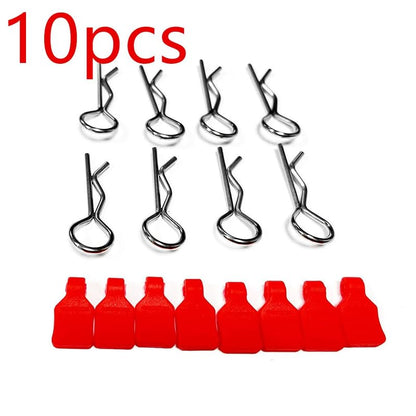 10Pcs 1/24 1/18 RC Car Body Clips+Pull Tab for SCX24 AXI90081 AXI0001 0002 - color: Black