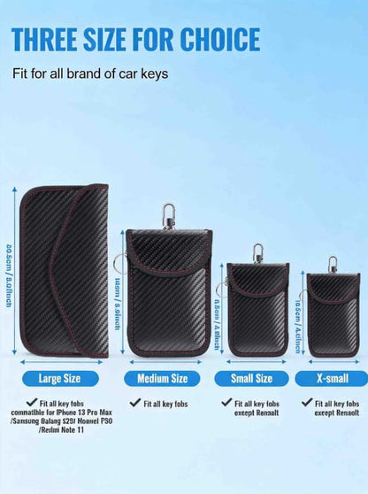 Automotive Faraday Bag for Car Keys, Car Key Cover and Key Fob Protector, Faraday Pouch Blocking RFID Signal, Faraday Bags for Keys Anti-Theft Case (Medium Outside (3.5 x 5.5 inches)) - size: Medium Outside (3.5 x 5.5 inches)