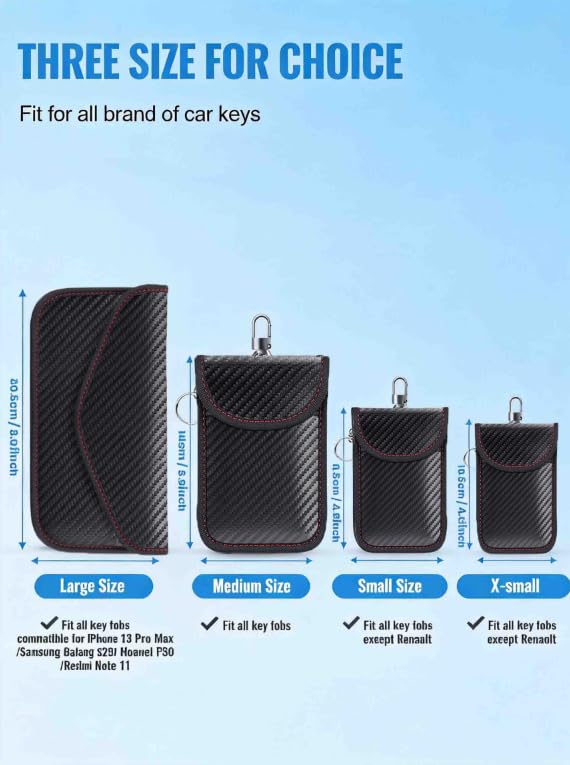 Automotive Faraday Bag for Car Keys, Car Key Cover and Key Fob Protector, Faraday Pouch Blocking RFID Signal, Faraday Bags for Keys Anti-Theft Case (Small Outside(3.15 x 4.5 inches)) - size: Small Outside(3.15 x 4.5 inches)