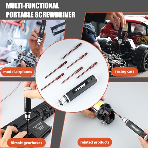 T238-Hex Screw Driver Set, Storage Hexagon Screwdriver Tool Kit for Airsoft Tool Multi-Axis FPV Racing Drone RC Quadcopter Helicopter Car Models（1.5MM/2.0MM/2.5MM/3.0MM / Slotted&Cross 3.0MM）