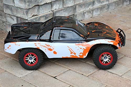 SummitLink Compatible Custom Body Muddy Orange Over White/Black Replacement for 1/10 Scale RC Car or Truck (Truck not Included) SS-WBR-01