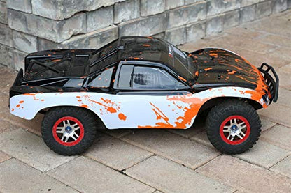 SummitLink Compatible Custom Body Muddy Orange Over White/Black Replacement for 1/10 Scale RC Car or Truck (Truck not Included) SS-WBR-01