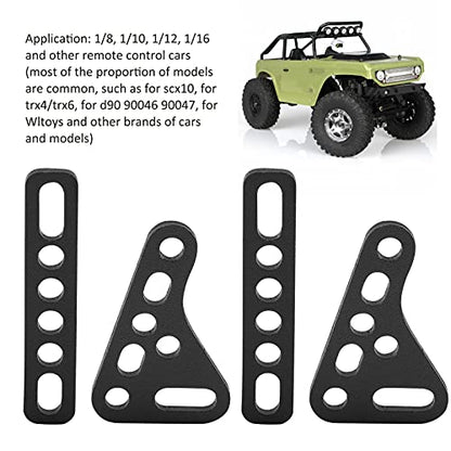 Aluminum Alloy RC Shock Strut Damper Bracket Mount, Metal Suspension Bracket for 1/8 1/10 1/12 1/16 RC Cars, Adjustable Height and Angle Damper Mount for Off - Road Buggy (Black) - color: Black