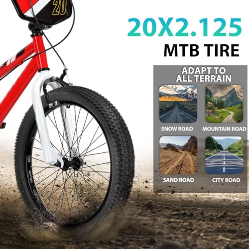 Hycline Mountain Bike Tire: 20/24/26/27.5-inch Folding Replacement High-Performance Wear-Resistant Bicycle Tires for MTB Off-Road Bike - size: 20x2.125 30TPI, style: Qty 2 Tires