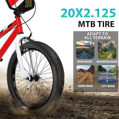 Hycline Mountain Bike Tire: 20/24/26/27.5-inch Folding Replacement High-Performance Wear-Resistant Bicycle Tires for MTB Off-Road Bike - size: 20x2.125 30TPI, style: Qty 2 Tires
