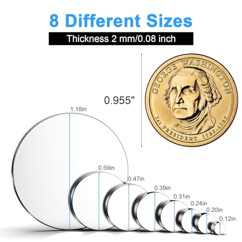 Magnets, 8 Different Sizes Small Round Magnetic 600 Pack | Rare Earth Neodymium Fridge Magnet for Home Kitchen Office School Hobby Handcraft Woodworking Miniature Model Base, Silver - size: Mix-8 Sizes