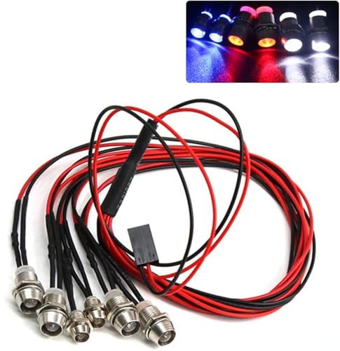 2 Sets RC 6 LED Light Kit Accessories RC Headlights/Taillight Kit for 1/10 Crawler Car Axial SCX10 D90 D110 TRX4 TRX6 Redcat Upgrades Parts - color: Gray