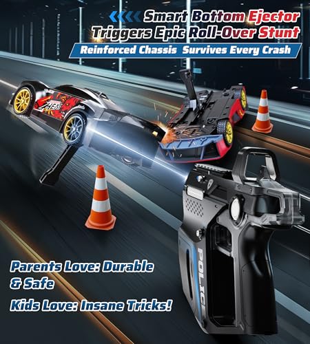 3-in-1 RC Drift Car Set - 2.4GHz Battle Remote Control Car, 2 Player Chase & Shoot Game, Parent-Child Interactive Toy Car, for Kids Ages 6+ (Black) - color: Black