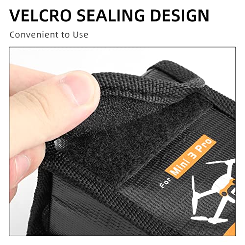 Anbee Lipo Battery Fireproof Bag for DJI Mini 3/3 Pro RC Drone | Safety charging bag, holds 3 batteries, compact, portable (Large, For 3pcs batteries)