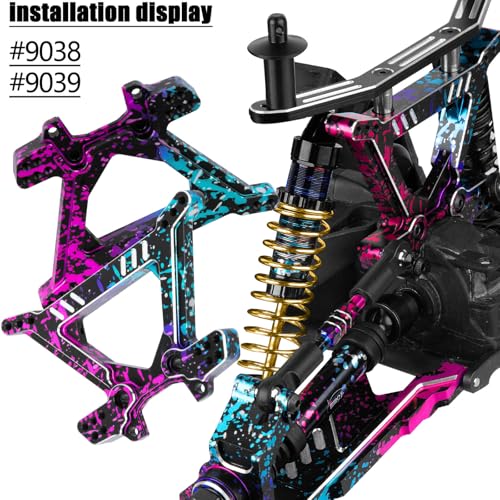 RC Upgrades Part for 1/10 Slash 4X4 BLX,Aluminum Front Rear Shock Tower Shock Mounts & Steering Bellcranks Servo Saver & Body Posts Mount Shell Column Fixing Bracket Hops Up,Colour - color: Colour(3 Set)