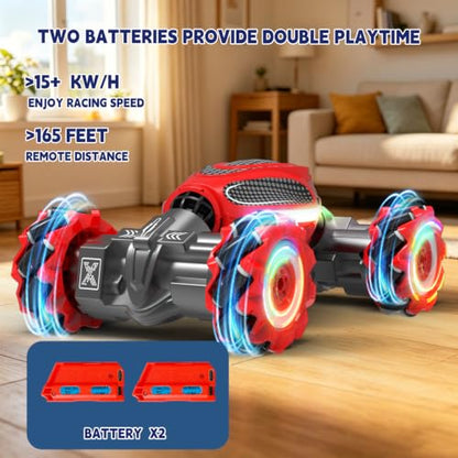 Remote Control Car - RC Drift Car Gesture Sensing Toy Boy Age 6-8-12 Gifts | Gesture Sensing RC Stunt Car for Kids Toys 6 7 8 9 10 11 12 Year Old Boy Birthday Christmas Presents with Lights Music - color: Black