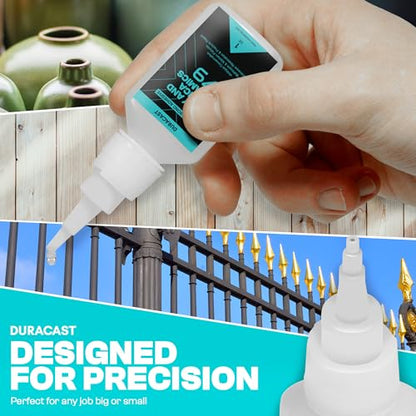 VViViD DURACAST Instant Bond Adhesive 4 x 1oz Glue Set, Complete Surface kit, Flexible Plastic, Wood Grain, Rubber, Clay & Silica Ceramics, Comes with Accelerator and Filler.