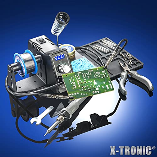 The Original X-Tronic 3020-XTS • 75W Soldering Iron Station Kit • 2 Helping Hands • Silicone Tool Mat • 5 Extra Tips • 50g Roll of Solder • Brass Sponge • Cleaning Flux • C/F Conversion • Auto Sleep! - style: Classic Style - 5 Extra Solder Tips