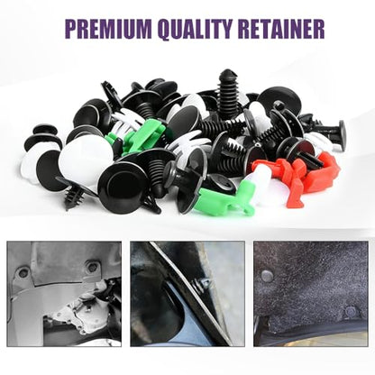 80PCS Door Lock Rod Car Clips Assortment Kit, Door Install Clips, Tailgate Handle Rod Clip, Car Accessories Left and Right Door Handle Rod End Clip Retainer Compatible with Most Vehicles