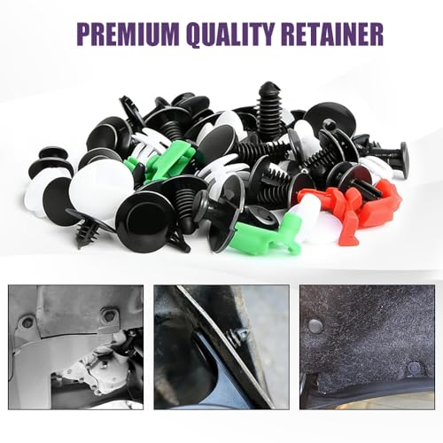 80PCS Door Lock Rod Car Clips Assortment Kit, Door Install Clips, Tailgate Handle Rod Clip, Car Accessories Left and Right Door Handle Rod End Clip Retainer Compatible with Most Vehicles