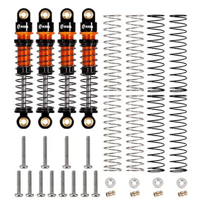 INJORA 45mm Aluminum Threaded Oil Shock Absorbers for 1/24 FMS FCX24 (Gold) - color: Gold