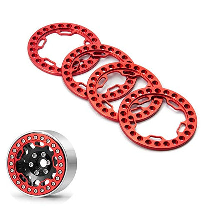 Aluminum RC 1.9" Beadlock Wheel Ring for 1:10th Crawler Car - color: Matte Red