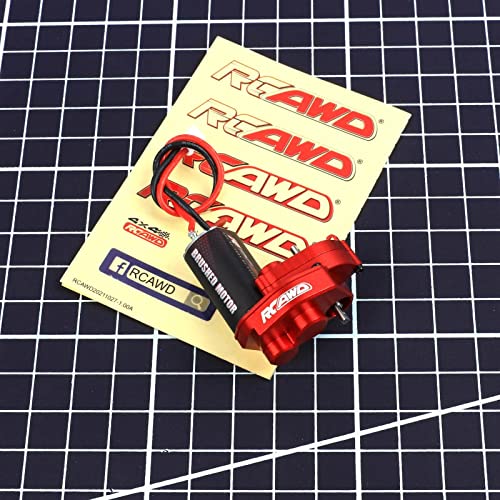 RCAWD SCX24 Motor 050 55t & SCX24 Transmission Metal Gearbox Combo for Axial 1/24 SCX24 & AX24 Series Upgrades Parts Red - color: Red