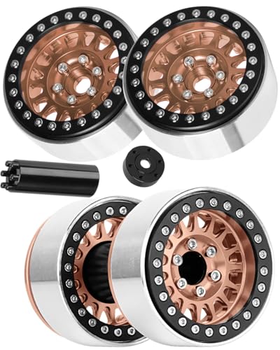 RC 1.9 Dually Beadlock RC Wheel Rim for 1/10 SCX10 90046 AXI03007 TRX4 TRX6 VS4-10 Gen7 Gen8 MST CFX D90 RC Crawler,Aluminum 1.9 Dually Beadlock Wheels Rims w/Adjustable Offset (4PCS) Bronze - color: Bronze/Dually Beadlock