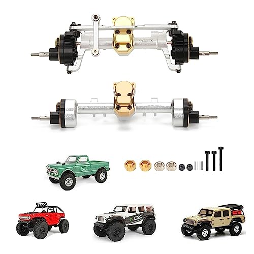 RCAWD Front Rear Portal Axle Set for Axial SCX24 Wrangler Bronco Gladiator C10 Deadbolt Crawlers Upgrade Parts (Silver) - color: Silver