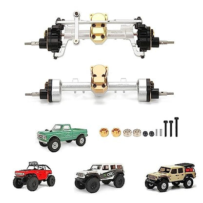 RCAWD Front Rear Portal Axle Set for Axial SCX24 Wrangler Bronco Gladiator C10 Deadbolt Crawlers Upgrade Parts (Silver) - color: Silver