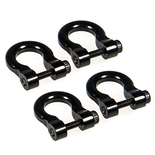 QUE-T 4 Pcs Aluminum Tow Shackle for 1/10 Scale TRX-4 Crawler Car (Black)