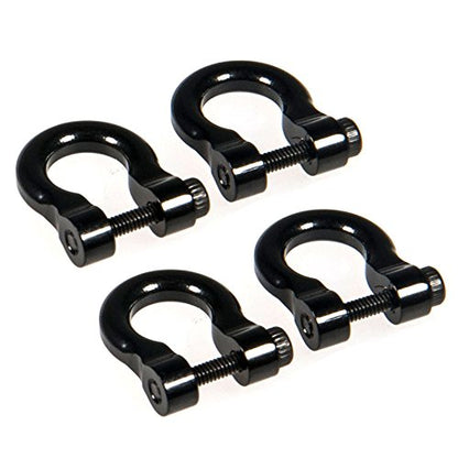 QUE-T 4 Pcs Aluminum Tow Shackle for 1/10 Scale TRX-4 Crawler Car (Black)