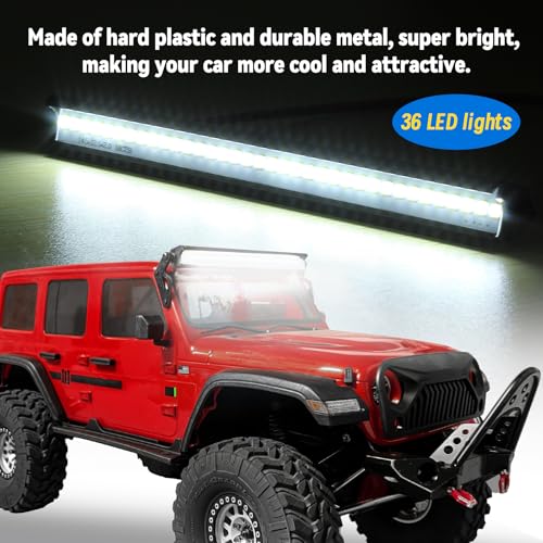 Super Bright LED Light Bar Roof Lamp Kit for 1/10 Traxxas TRX4 Slash 2WD 4X4 Axial SCX10 & SCX10 II Arrma Redcat Gen7 Gen 8 RC Rock Crawler Car (Type 1)