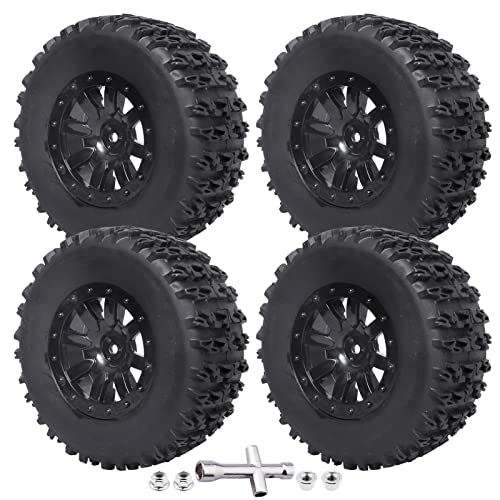 1/10 Short Course Truck Tires and Wheels Tyres for Traxxas HSP Tamiya HPI Kyosho Losi Redcat Racing RC Model Car, Set of 4 (Style A) - style: Style A