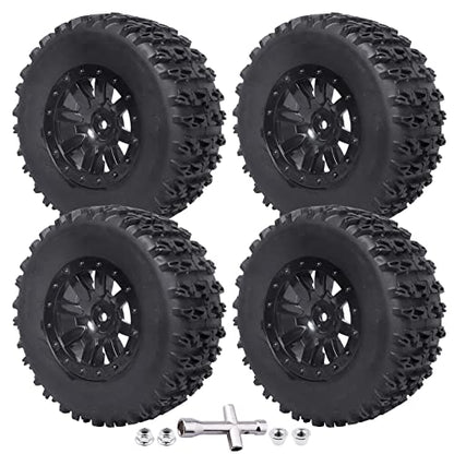 1/10 Short Course Truck Tires and Wheels Tyres for Traxxas HSP Tamiya HPI Kyosho Losi Redcat Racing RC Model Car, Set of 4 (Style A) - style: Style A
