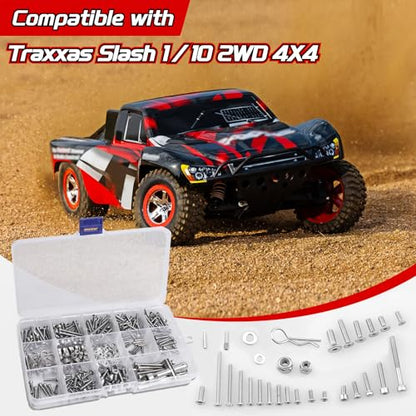 288pcs RC Screw Kit Hardware Fasteners Compatible with Traxxas Slash 1/10 2WD 4X4 RC Car