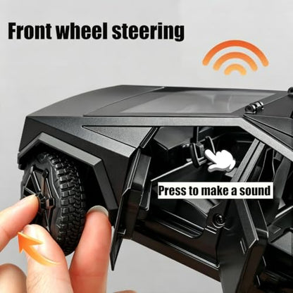 Toy Truck Set with Trailer and Motorcycle Alloy Truck RV Model with Sound and Light Effect Ideal Cyberpickup Gift Age for 3+ Pill Back Car - color: 1/24 Black Camper Truck